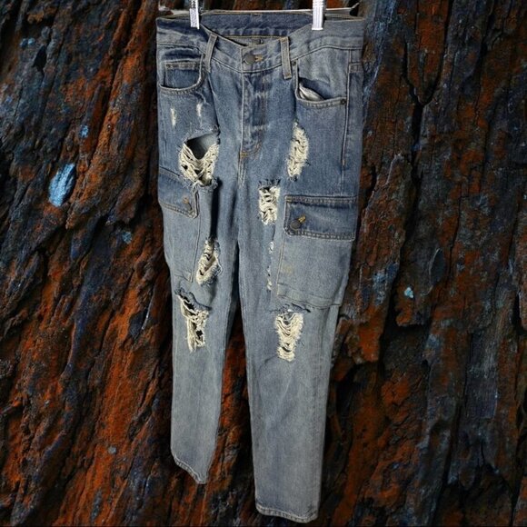 CARMAR High Rise Cargo Jeans Size 26 - Picture 2 of 16